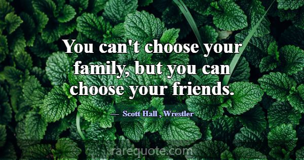 You can't choose your family, but you can choose y... -Scott Hall