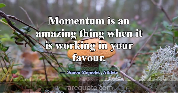 Momentum is an amazing thing when it is working in... -Simon Mignolet