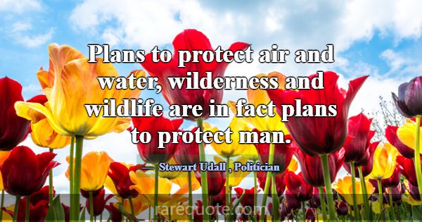 Plans to protect air and water, wilderness and wil... -Stewart Udall