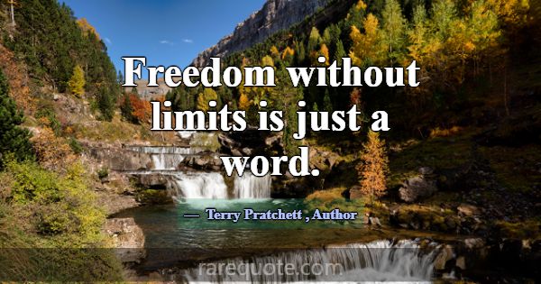Freedom without limits is just a word.... -Terry Pratchett