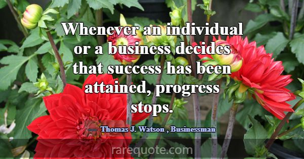 Whenever an individual or a business decides that ... -Thomas J. Watson