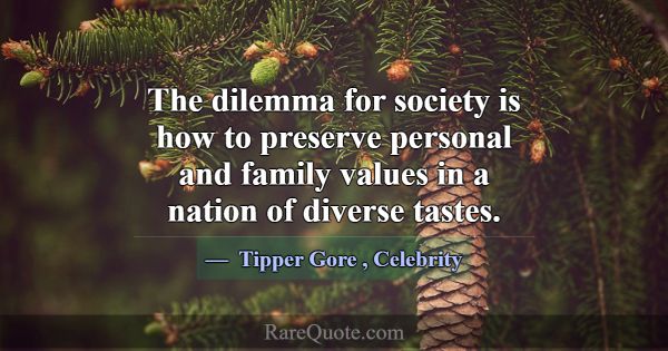The dilemma for society is how to preserve persona... -Tipper Gore