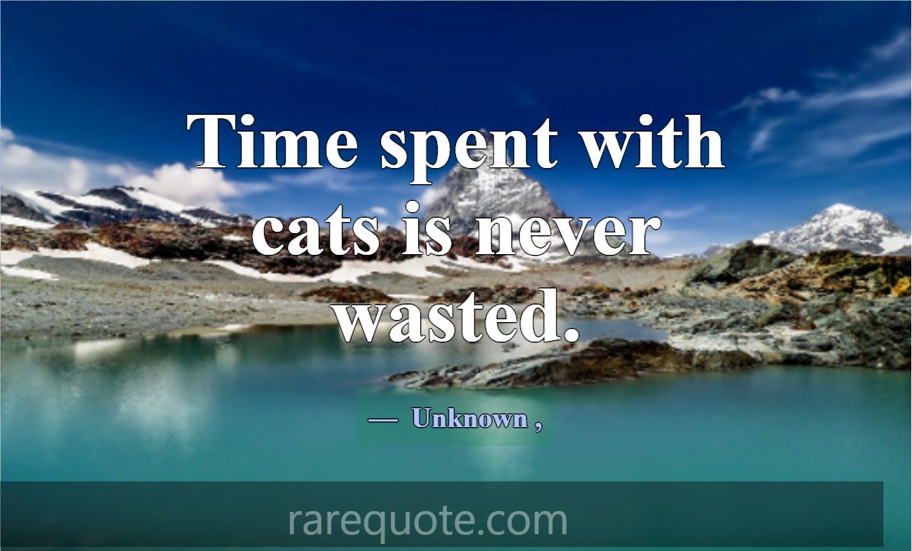 Time spent with cats is never wasted.... -Unknown