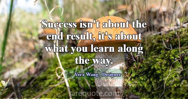 Success isn't about the end result, it's about wha... -Vera Wang