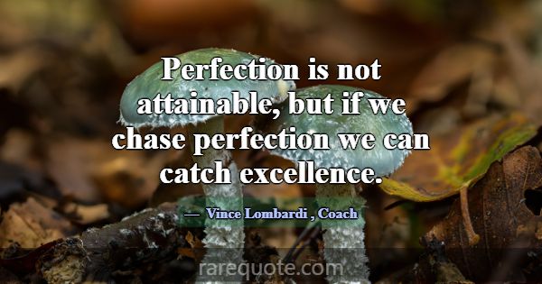Perfection is not attainable, but if we chase perf... -Vince Lombardi