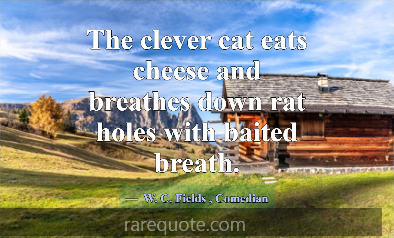 The clever cat eats cheese and breathes down rat h... -W. C. Fields