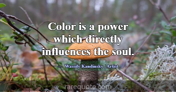 Color is a power which directly influences the sou... -Wassily Kandinsky